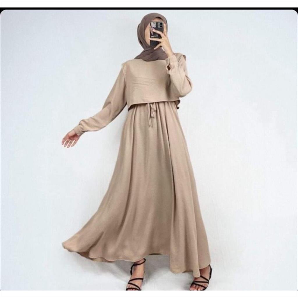 OTS 482 - Maxy Dress Glacia Crinkle Airflow Premium Baju Gamis Pakaian Wanita Busui Friendly Anti Kusut