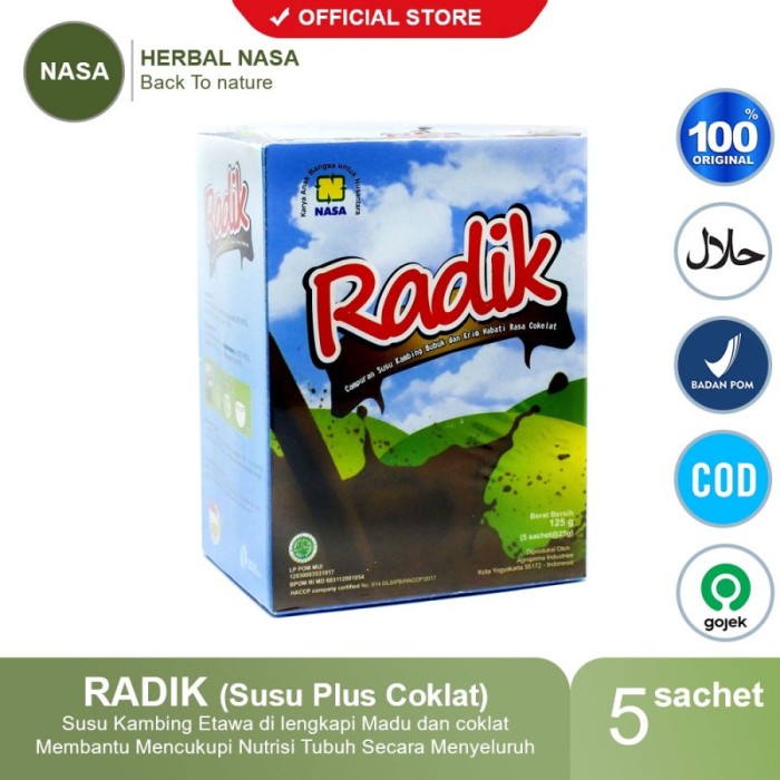 

Susu Radik Nasa Rasa Coklat Susu Kambing Etawa Plus Coklat / VANILLA - Coklat