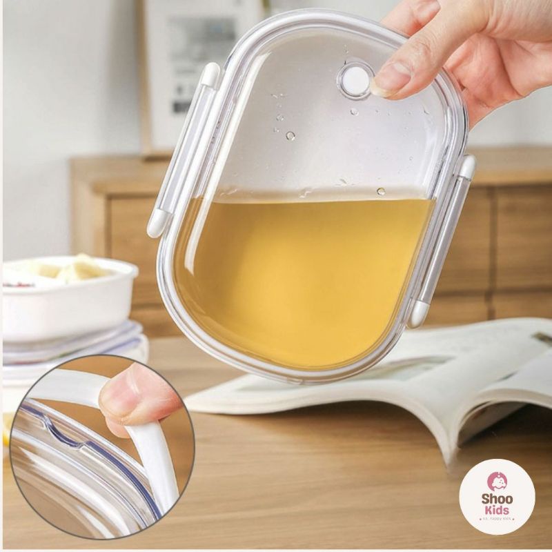 SHOOKIDS Kotak Makan Lunch Box Bento Kotak Bekal Putih Minimalis Transparan