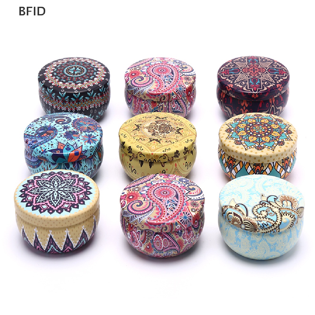 [BFID] Retro Floral Tin Can Tea Storage Box Tempat Hadiah Permen [ID]