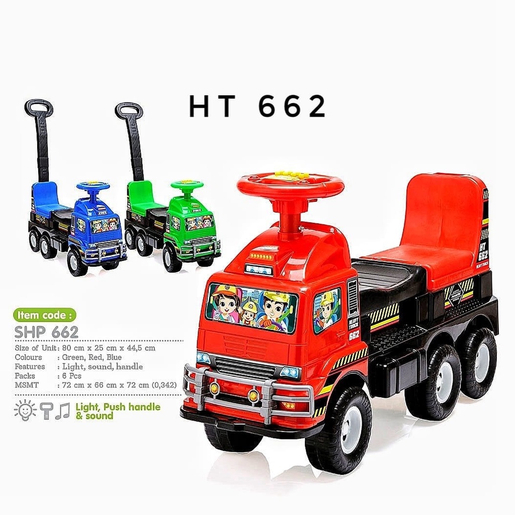 Mainan Mobil Dorong Anak Truk HT 662 Fitur Lampu Musik dan Dorongan