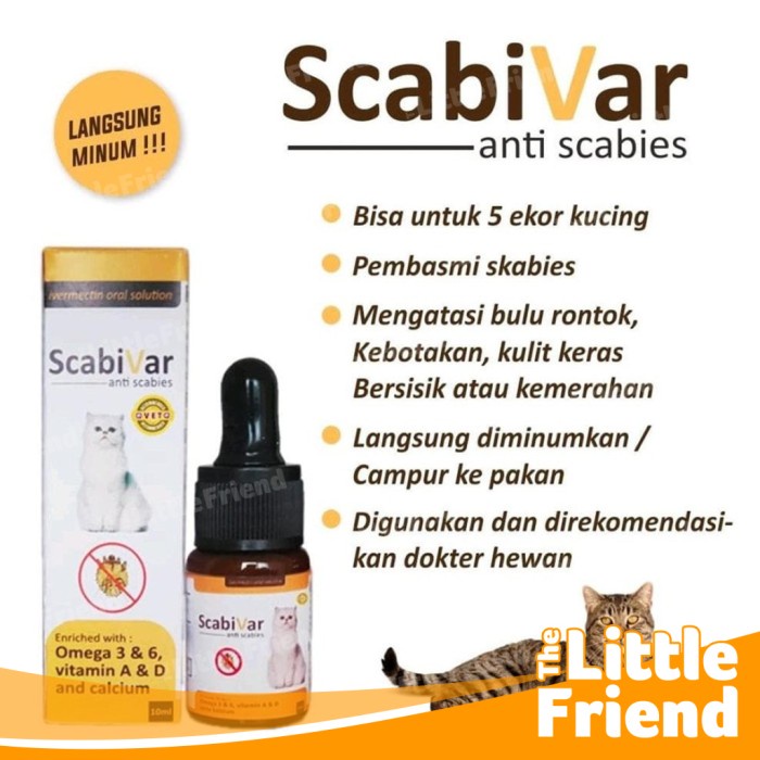 Sirup Tetes Kulit Anti Scabies Hewan Anjing Kucing Kelinci SCABIVAR