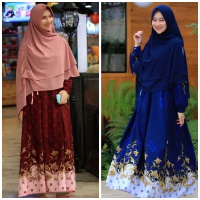 Baju Muslim Syari Gamis Syari Baju Muslim Motif Batik Gamis Motif Batik warna hitam Baju Muslim Bati