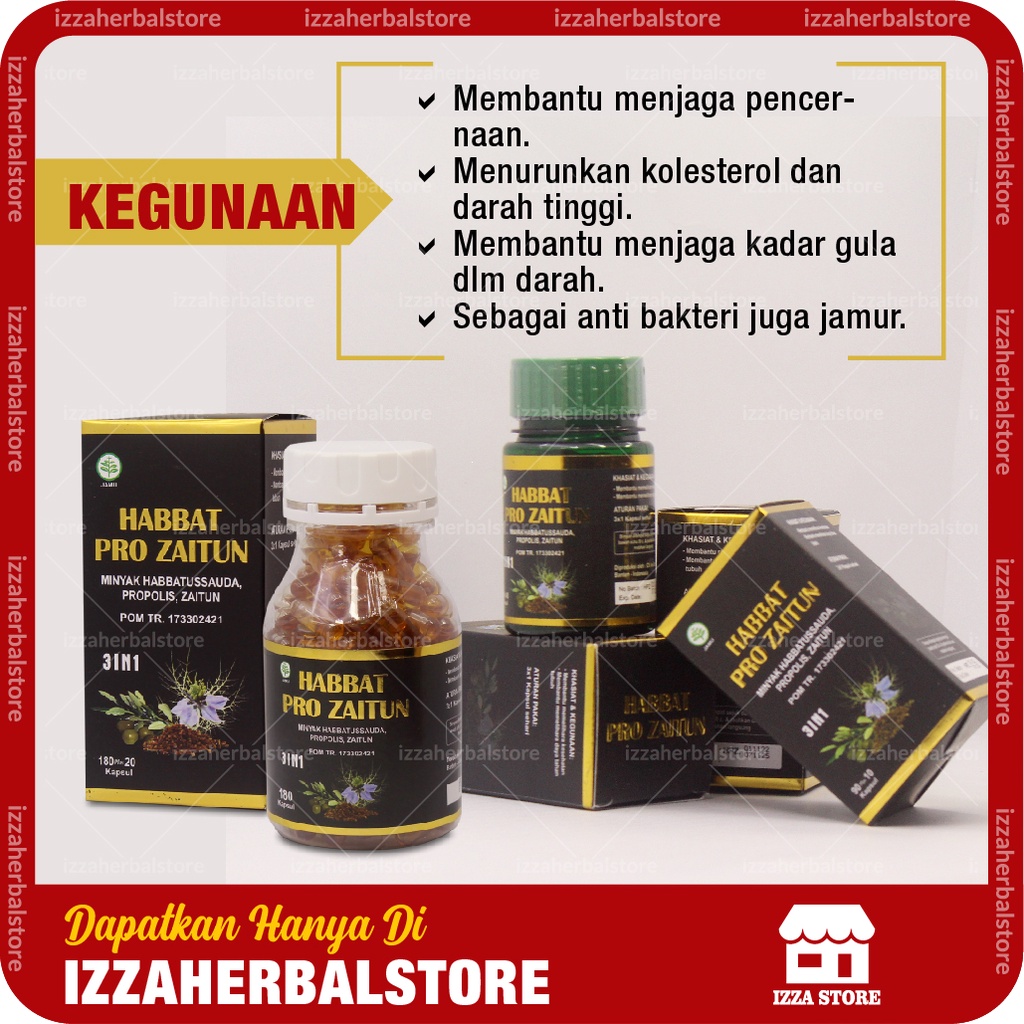 Habbat Pro Zaitun kapsul Ekstrak Minyak Habbatussauda Zaitun Dan Propolis Original