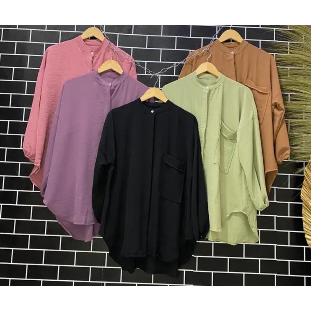 Terbaru Camelia Blouse Crinkle Atasan Wanita Jumbo Ld 120