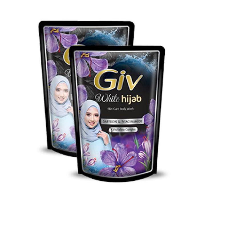 Jual Giv White Hijab Sabun Mandi Cair Saffron Niacinamide Pouch Ml X Shopee Indonesia