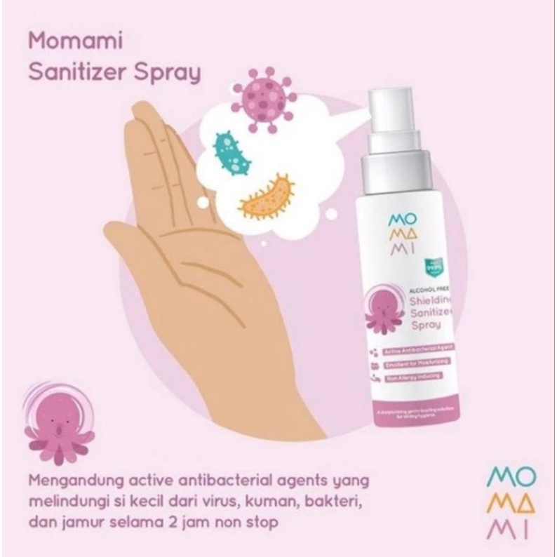 Momami Shielding Sanitizer Spray Pembersih Tangan Bayi Spray 100ml / Hand Sanitizer Bayi