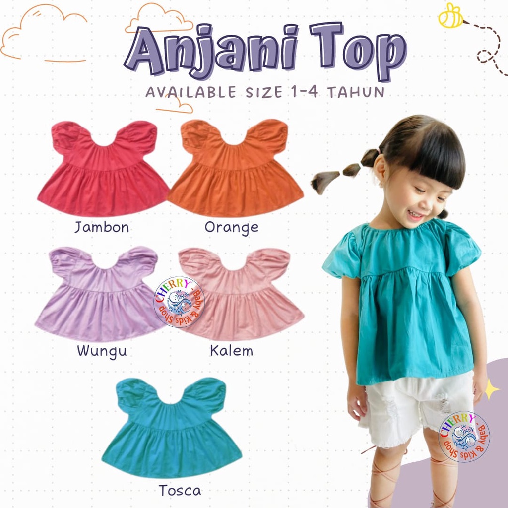 Anjani Top 1-4 Tahun Atasan Pop Lucu Blouse Fashion Anak Perempuan CBKS SNB