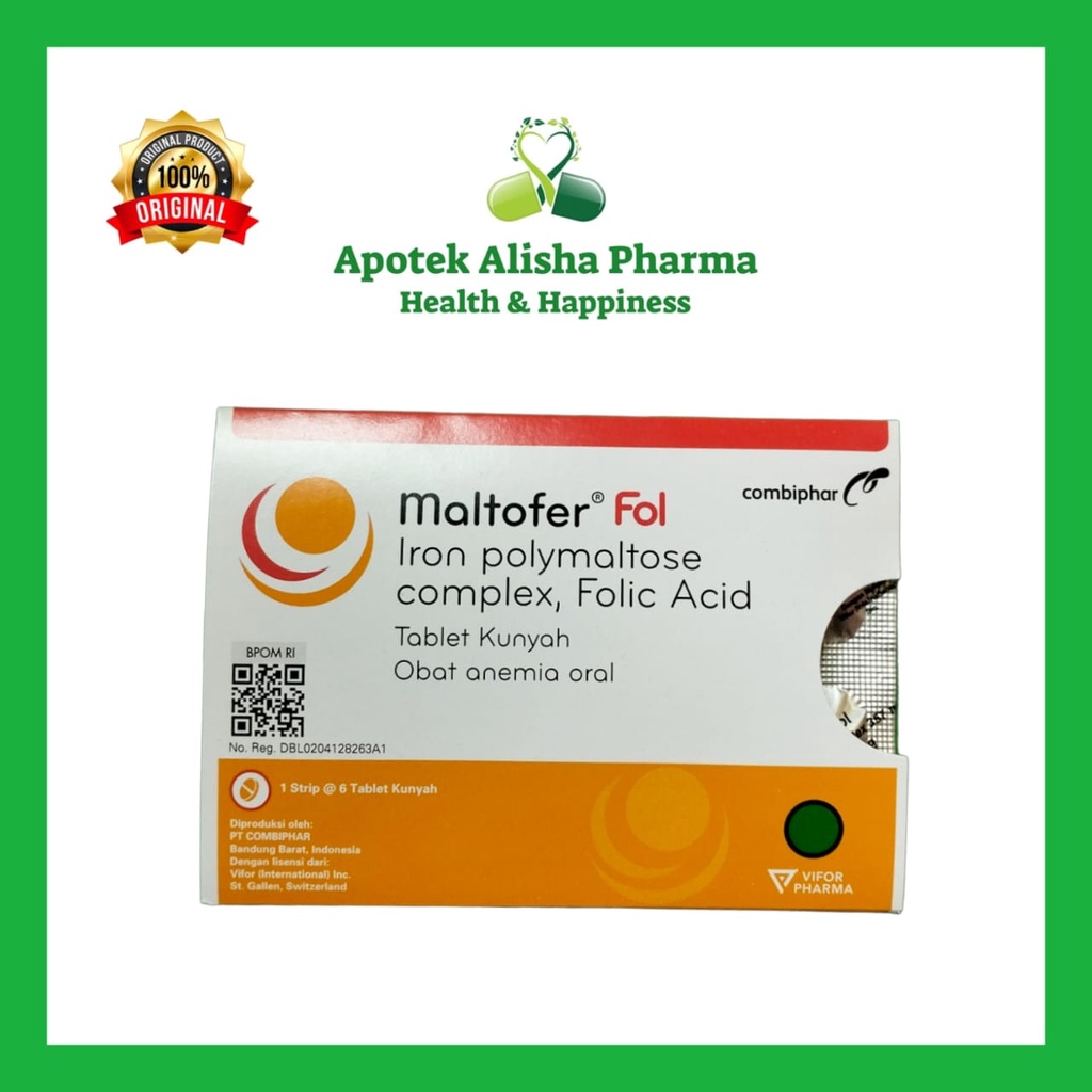 MALTOFER FOL CHEWABLE - Maltofer Fol Tablet Kunyah / Suplemen Vitamin Zat Besi Tablet Kunyah / Ibu Hamil Menyusui / Anemia / Kurang Darah