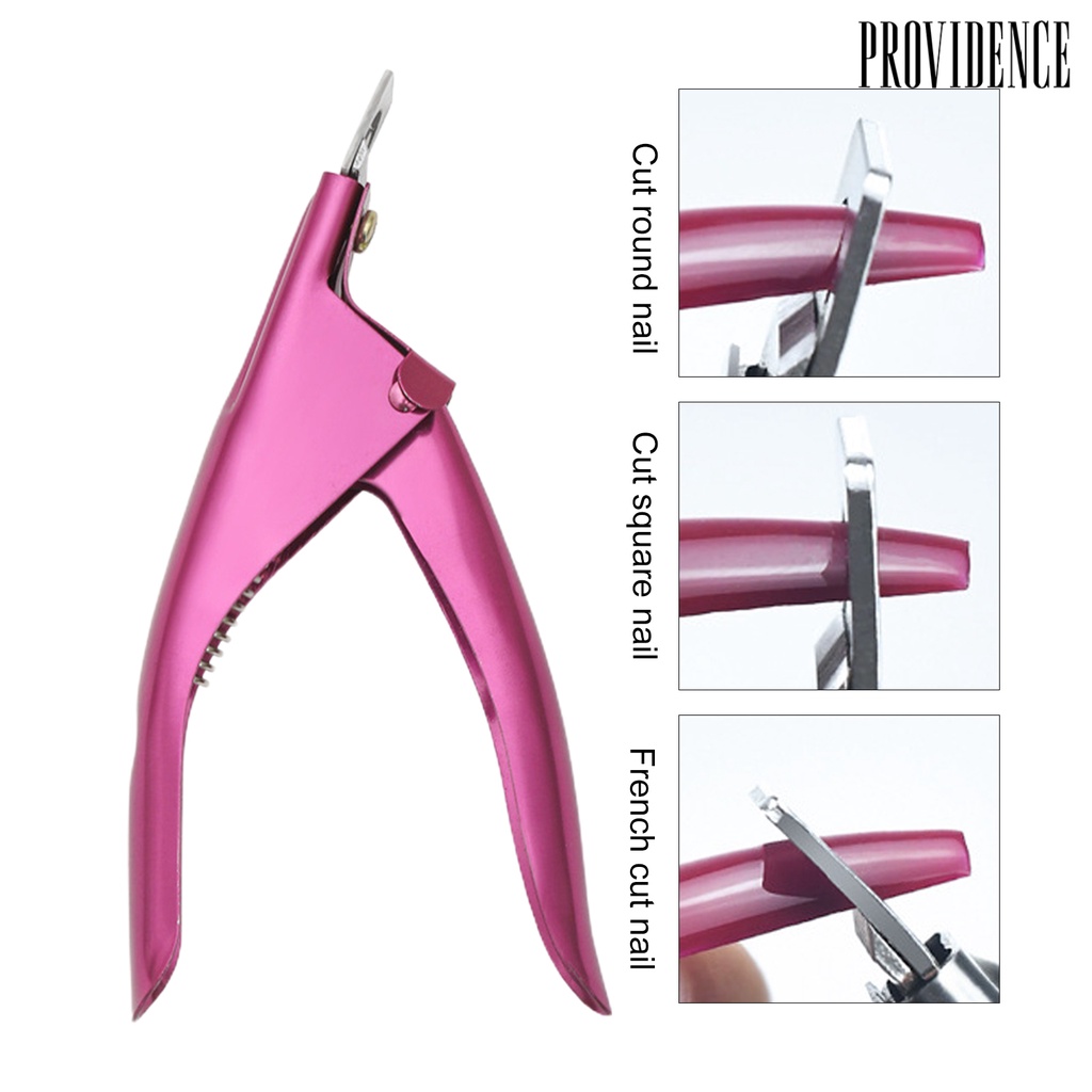 Providence Pemangkas Kuku Tipe U Tajam Kekerasan Tinggi Daya Kuat Hemat Usaha Stainless Steel Gaya Perancis Gunting Kuku Kuku Manicure Supply