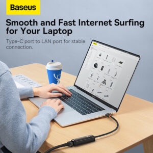 Baseus Lite Ethernet Adapter Port USB Hub Type-C To RJ45 LAN Port Internet Modem 100Mbps Komputer Laptop