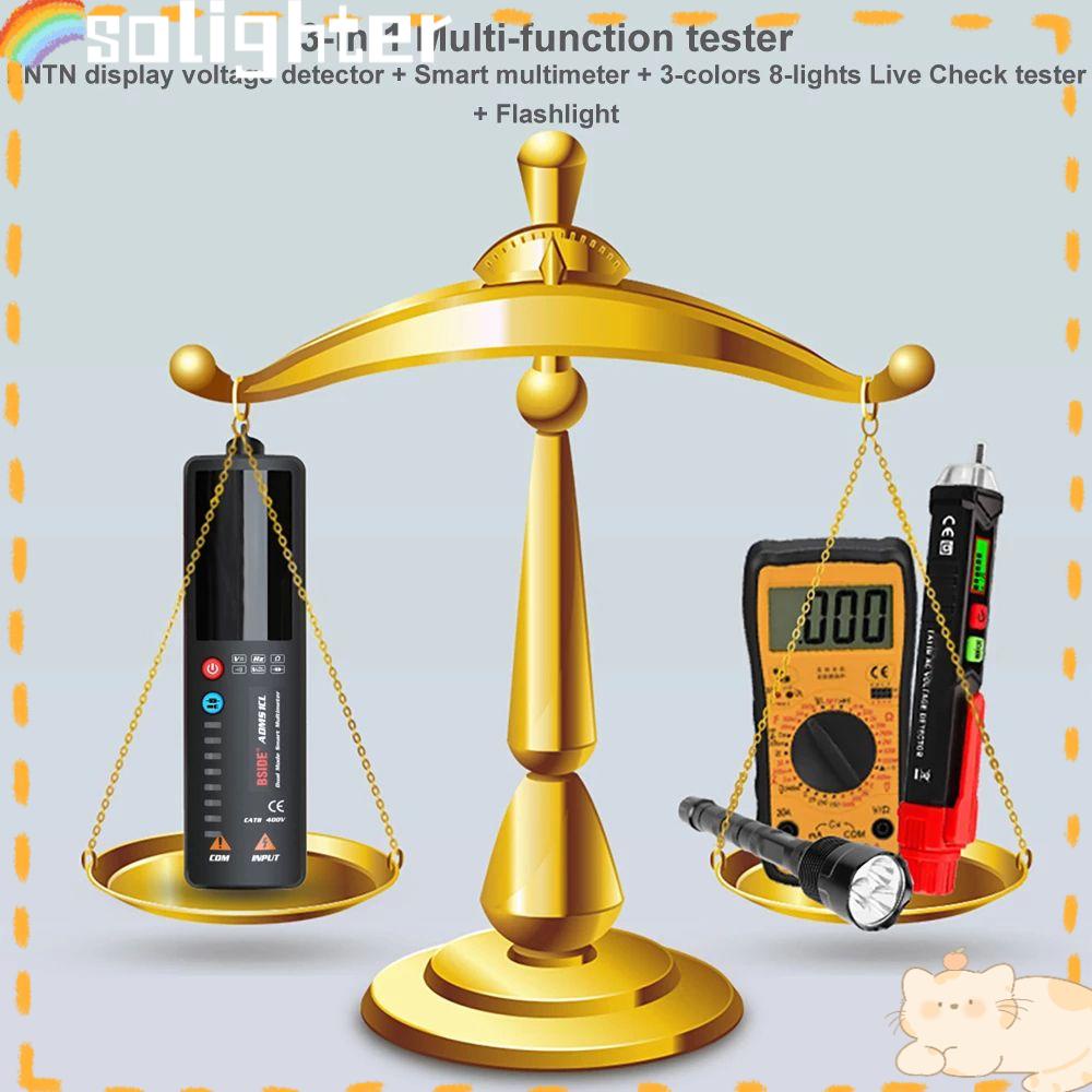 Solighter Voltage Detector Tester Profesional True RMS Pen Voltmeter Sirkuit Volt Tester