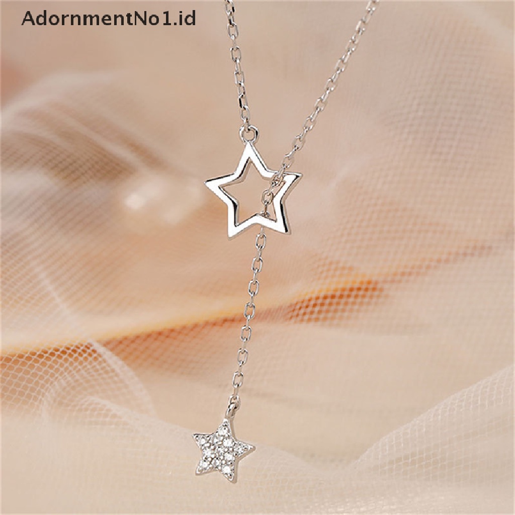 [AdornmentNo1] Kalung Zircon Stars Untuk Wanita Desain Hollow Kalung Rantai Klavikula Elegan [ID]