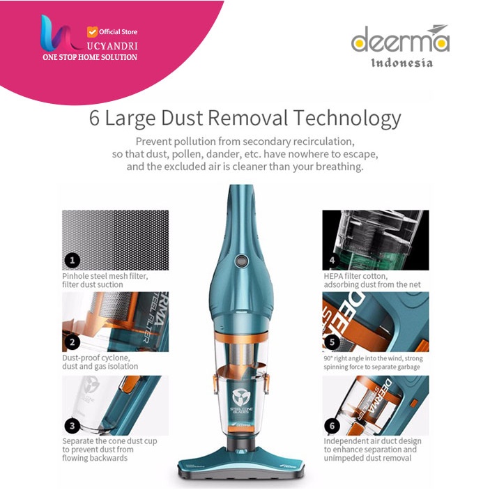 Handheld Vacuum Cleaner Deerma DX900 Penyedot Debu 2-in-1 (G/B)