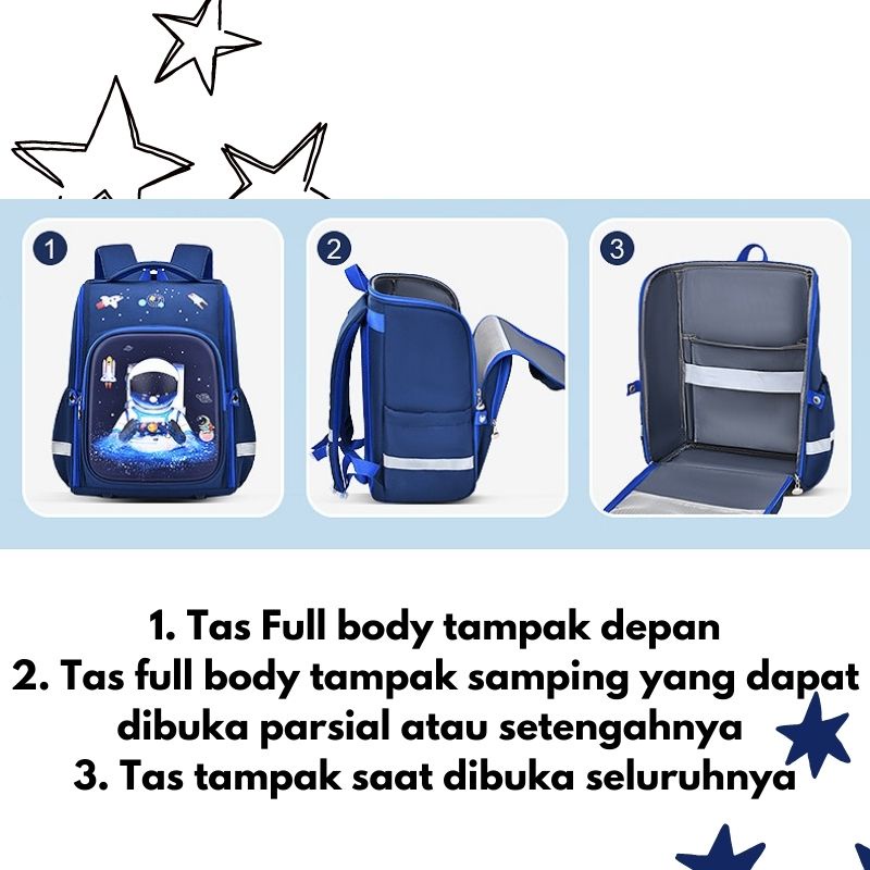 [MONA] Tas Ransel Anak Sekolah Motif Karakter Timbul 6D Lucu dan Cakep Kualitas Import Premium -M0213