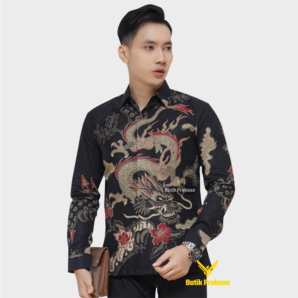 Kemeja Batik Prakasa Motif nagabaya Slimfit Lengan Panjang Batik Solo