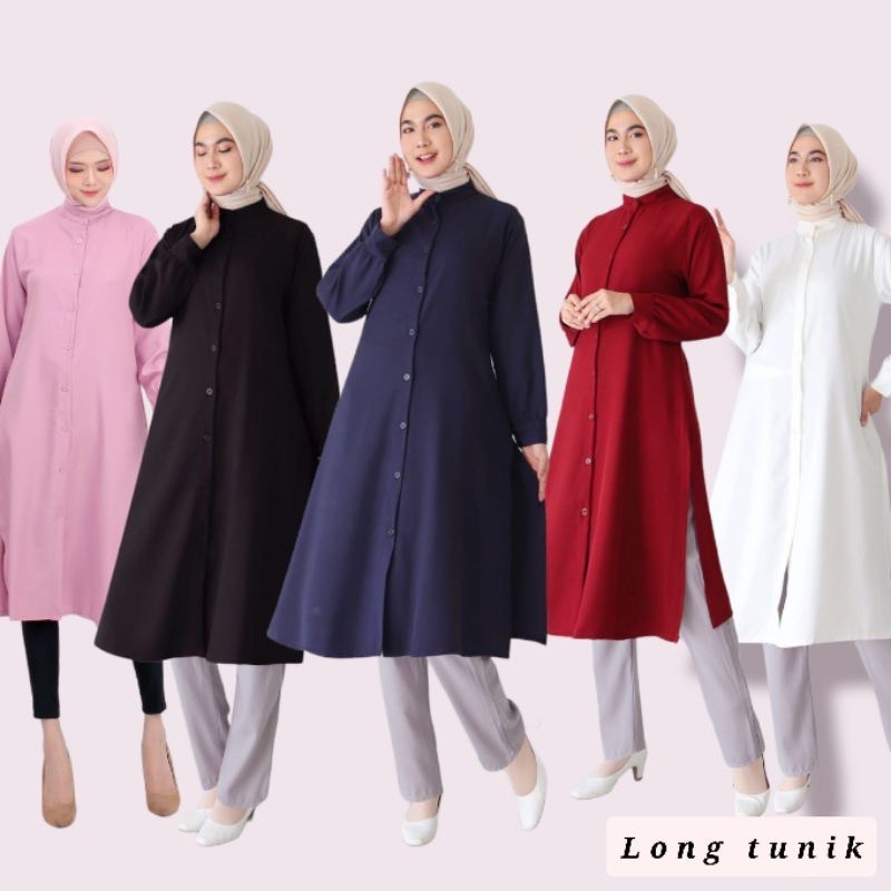 READY!! SYAKIRA LONG TUNIK JUMBO XXXXXL LD 120 &amp; 140 BUSUI SHAKILA PREMIUM POLOS TERMURAH