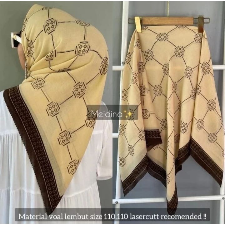 Hijab Voal Premium Kerudung Segi Empat Voal Motif Mewah Terbaru COD BAYAR DITEMPAT