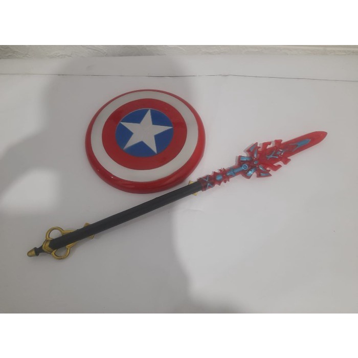 MAINAN tameng + TOMBAK KAMEN RIDER / TOMBAK BIMA NYALA SUARA