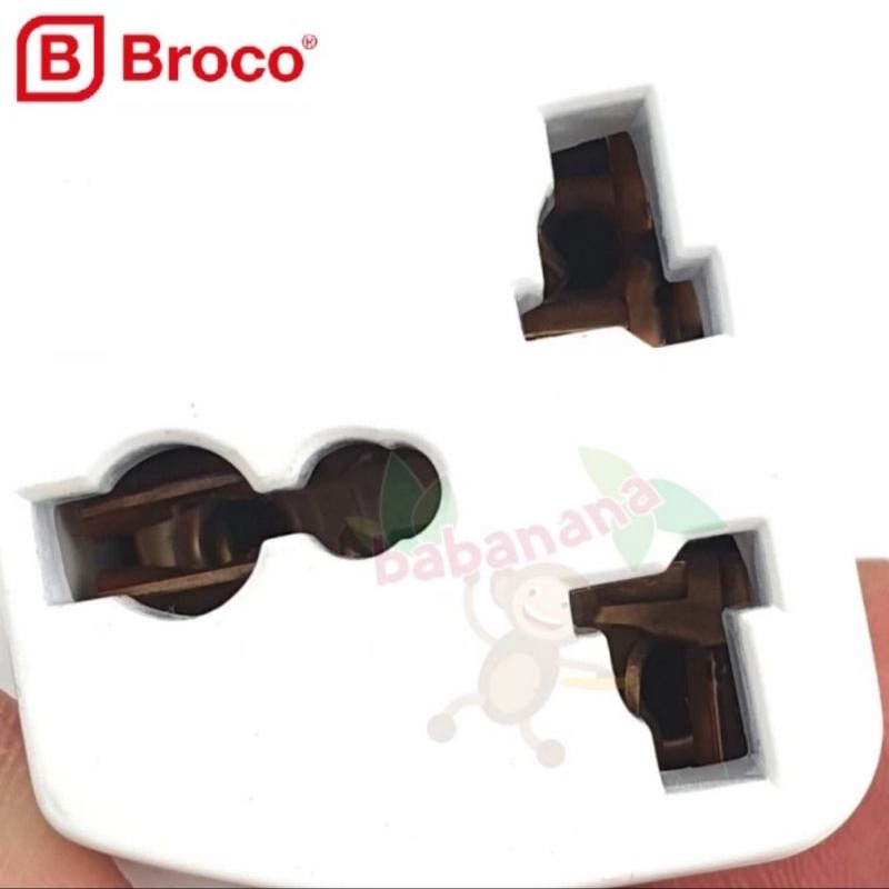 Broco 13910 over seteker colokan adapter kaki 3 ke kaki 2 bulat