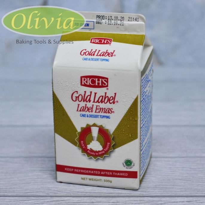 

41 RICHS Rich's GOLD LABEL Whipping Cream 500 gr Whip Topping Emas Ready (｀
