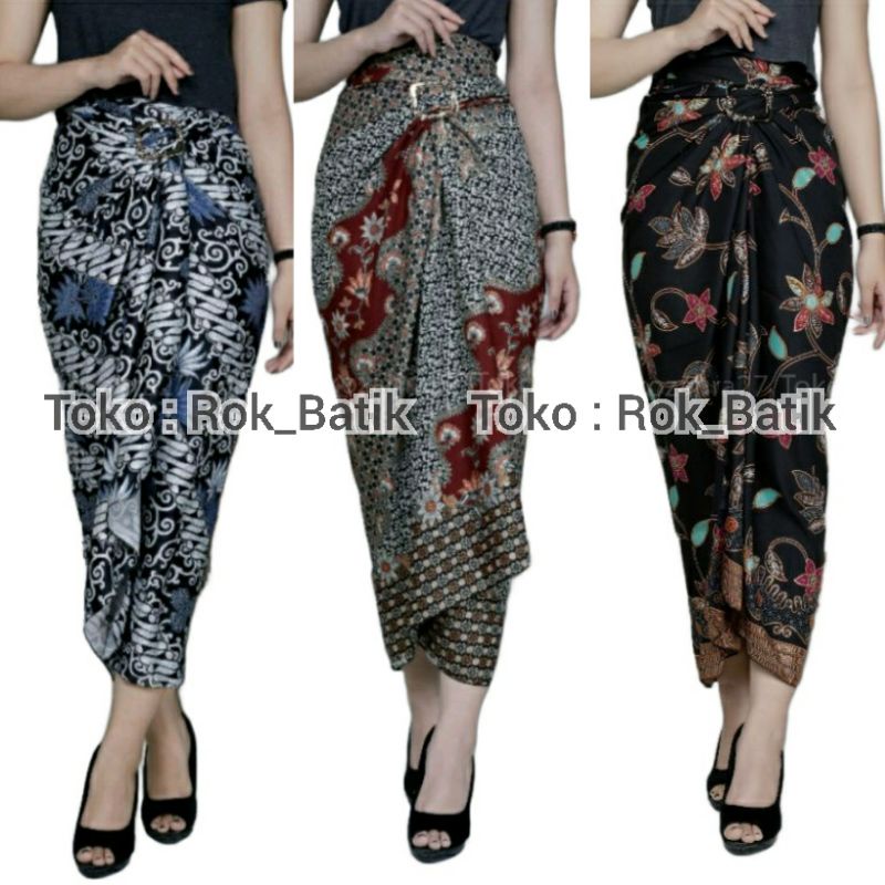 (50 Motif) Rok Lilit Batik Bawahan Kebaya Modern Rok Serut Batik Free Ring Kain Batik Floral Batik Couple Pasangan