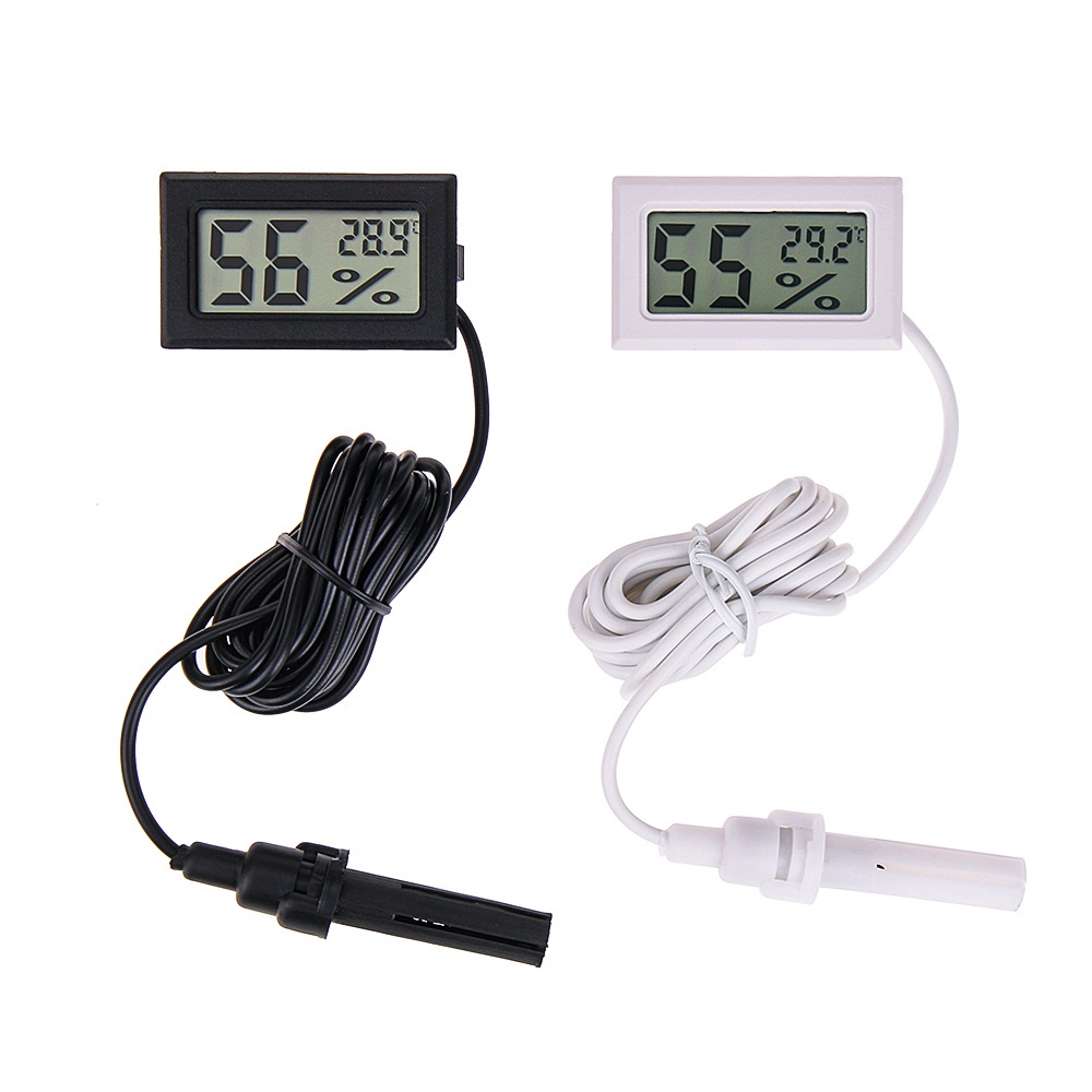 Termometer Hygrometer Termohygrometer Pengukur Suhu dan Kelembaban Ruangan Dgan Sensor Kabel 1 Meter