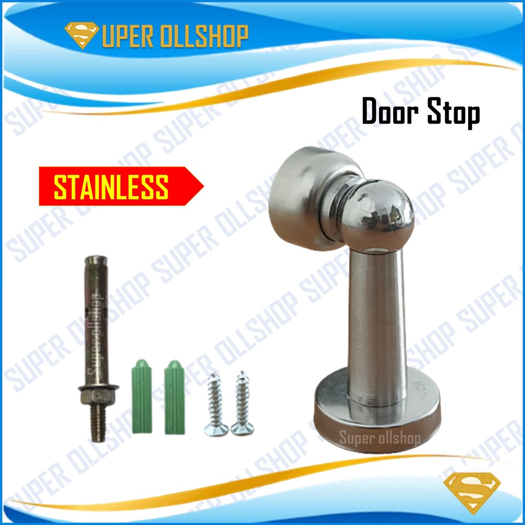 Penahan Pintu Magnet Door Holder Stop Stainless / Door Stop Stainless Steel Penahan Pintu / Magnet Doorstop