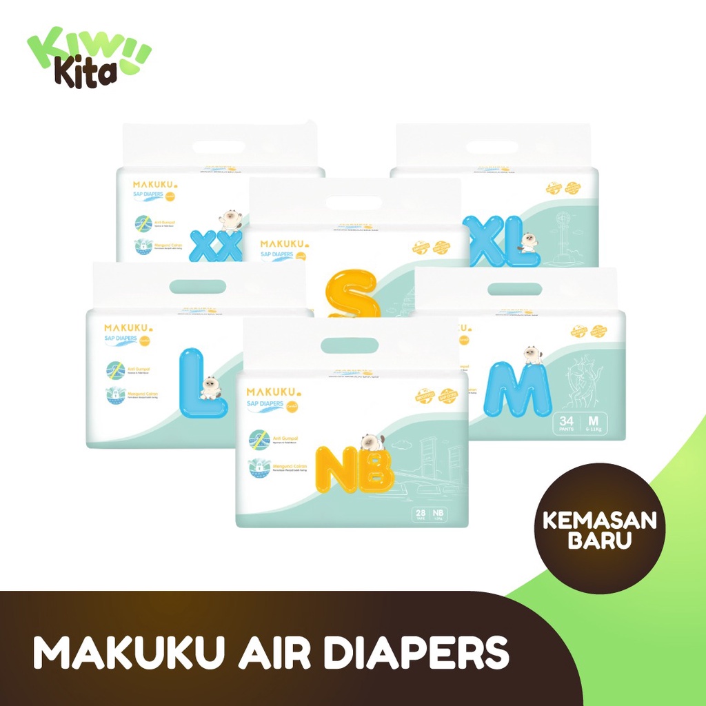 Makuku SAP Diapers Comfort S 36 | Anti Gumpal | Type Perekat