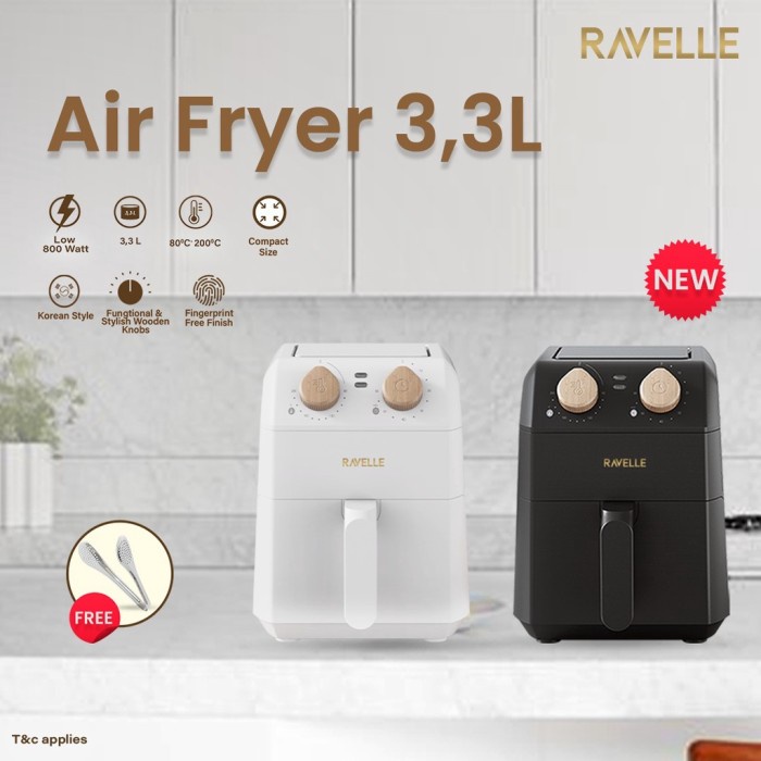 Air Fryer Ravelle 3,3L RAF 330 RAF330 Airfryer 3,3 Liter Korean Style