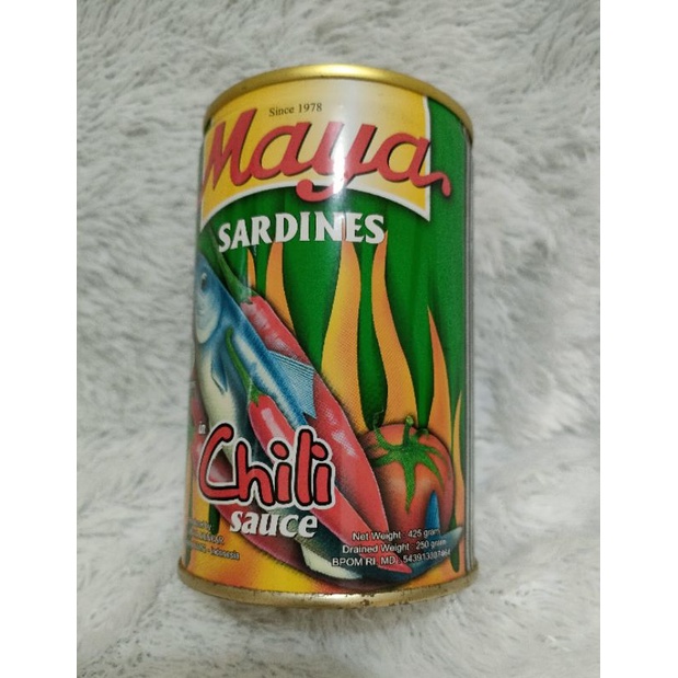 Maya Sardines in Tomato Saus/In Chili Saus/Ikan Sarden Saus Tomat/Saus Cabe 425 gr