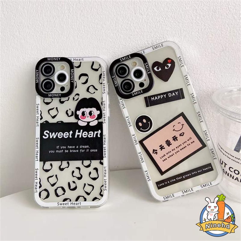 Soft Case Tpu Transparan Motif Panda Compatible for Iphone 14 13 12 11 Pro Max X Xr Xs Max 7 8 Plus Se 2020 Cute Cartoon Panda Angel eye lens protection Transparent Non-slip Mobile Phone Case Protective Cover Casing