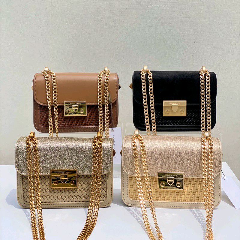 Tas Ck Chain Woven Boxy Wanita C*K | Tas  Cnk Selempang Bahu | Shoulder Bag | Sling Bag Wanita Modis