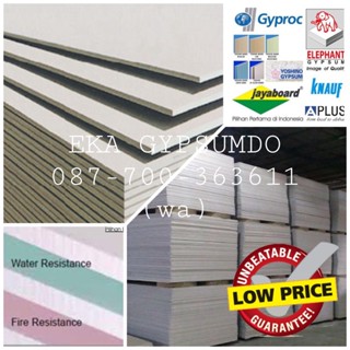 Jual GYPSUM JAYA 12MM / JAYABOARD 12MM / JAYA BOARD / GYPSUM BOARD ...