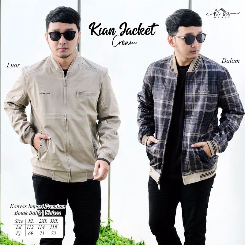 KIAN JACKET // IBAD JACKET UNISEX HI SIS HOUSE | Jacket Bolak Balik | Kanvas Import Premium