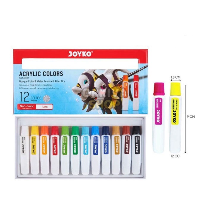 

ACRILIC COLOUR / CAT ACRILIC JOYKO 12 WARNA