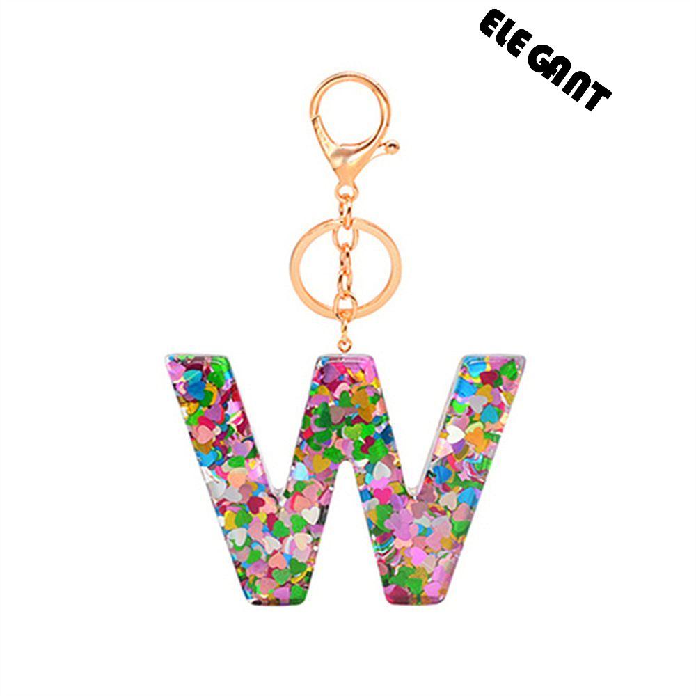 [Elegan] 26huruf Gantungan Kunci Cinta Hati Warna-Warni Sequin Aksesori Diy Aksesoris Ornamen 26huruf Handbag Charms Handbag Pendant English Alphabet Keyring