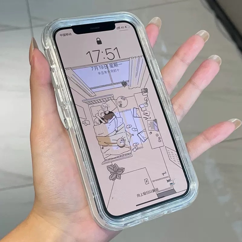 IPHONE Casing Bening Tahan Jatuh Menebal Untuk Iphone14 13 Pro Max12 Mini 11 Pro XS MAX XR X6 6s 7 8 Plus SE 2020 iPhone13 13Pro 12Pro iPhone12 360 Transparan Shockproof Cover