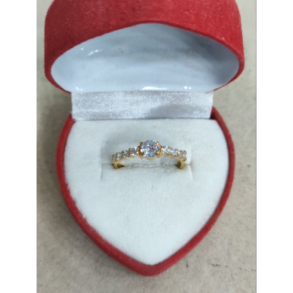 cincin mata putih 1 sebaris 1 gram emas muda