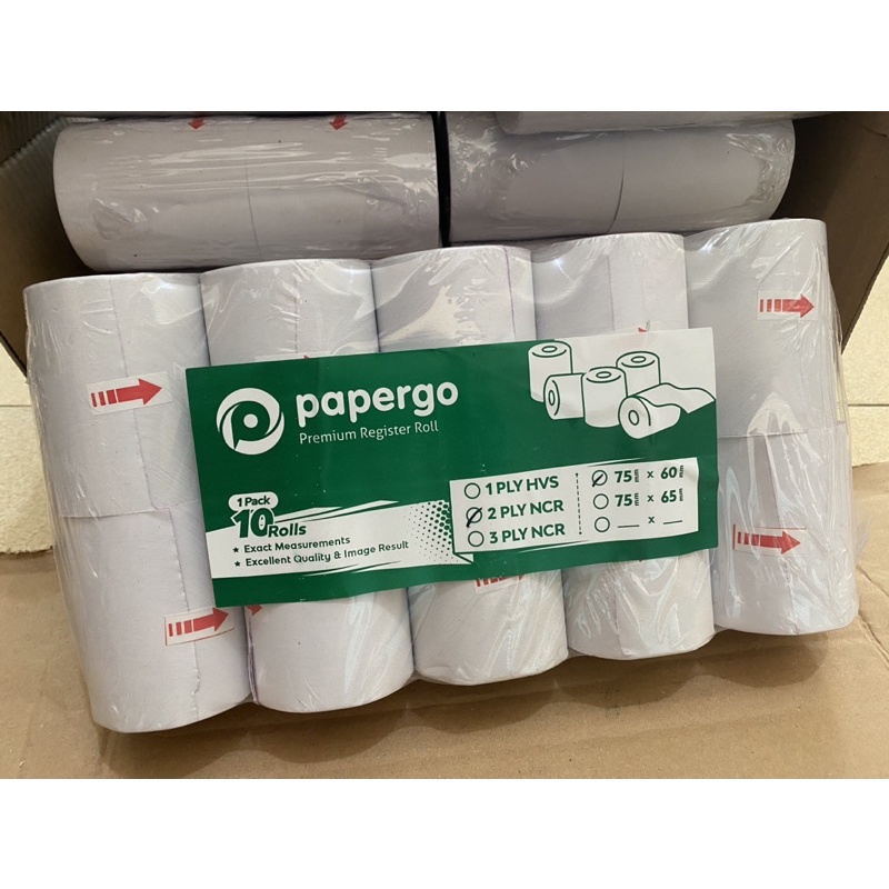 

Kertas Kasir 2Ply NCR Papergo 75x60mm (pcs)