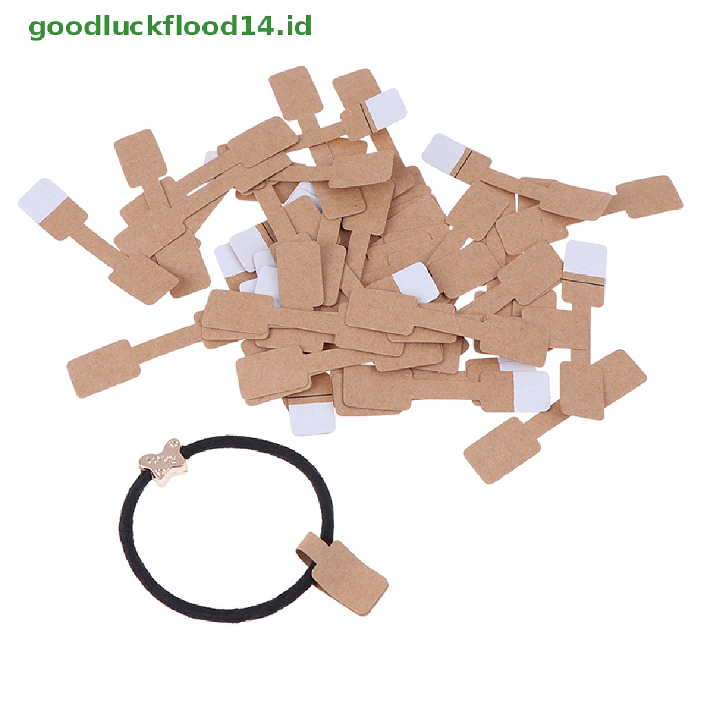 [GOOGFOUR] 50/100pcs Tag Harga Kosong Segi Empat Kalung Cincin Perhiasan Label Kertas Stiker [TOP]