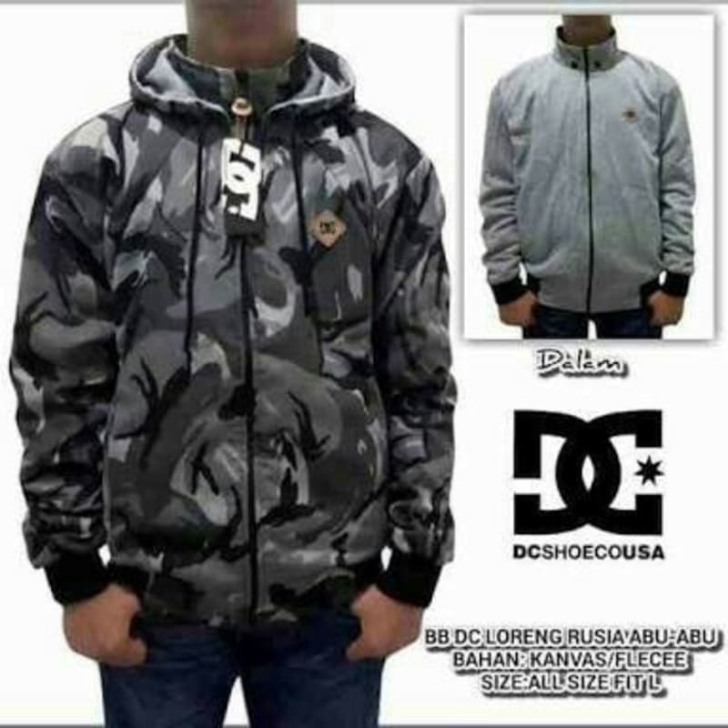 jaket pria army 2in1-jaket grey army rusia-jaket DC army-jaket bb pria 2in1 distro bandung Termurah