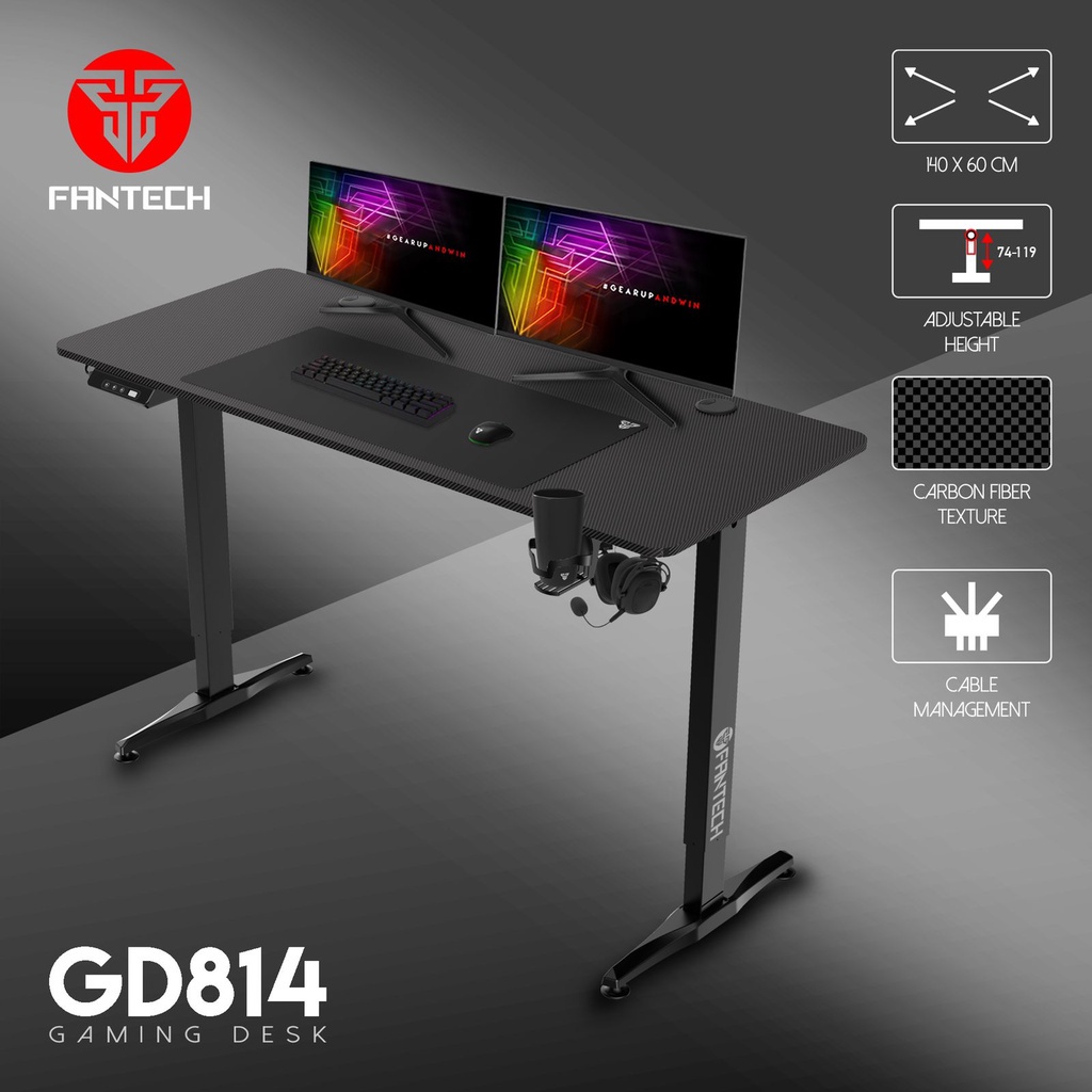 Fantech GD814 GD 814 RGB Carbon Gaming Desk Meja Gaming