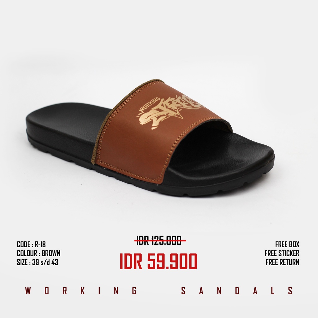 Sendal Slide Pria Original Footwear Working R-18 // Sendal Selop Pria