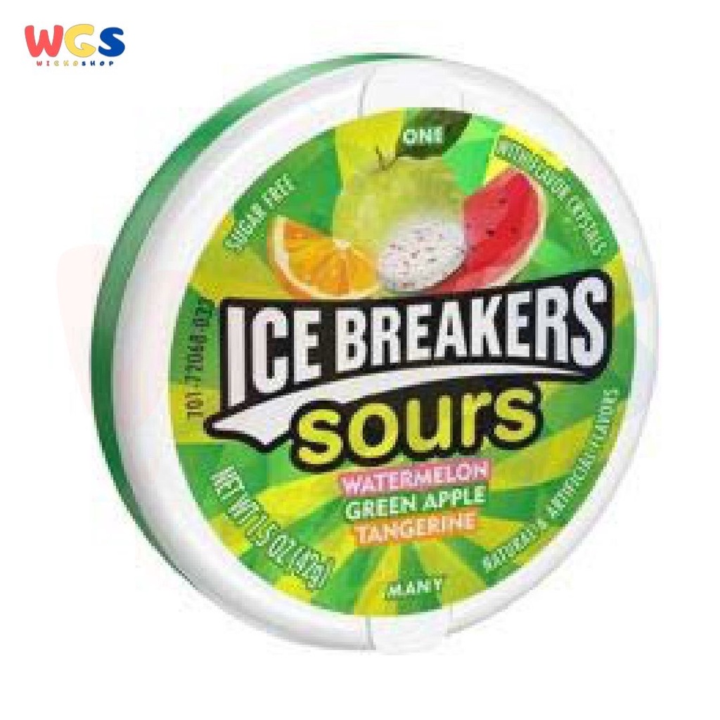 Permen ICE BREAKERS Sours Sugar Free Watermelon,Apple,Tangerine 42g