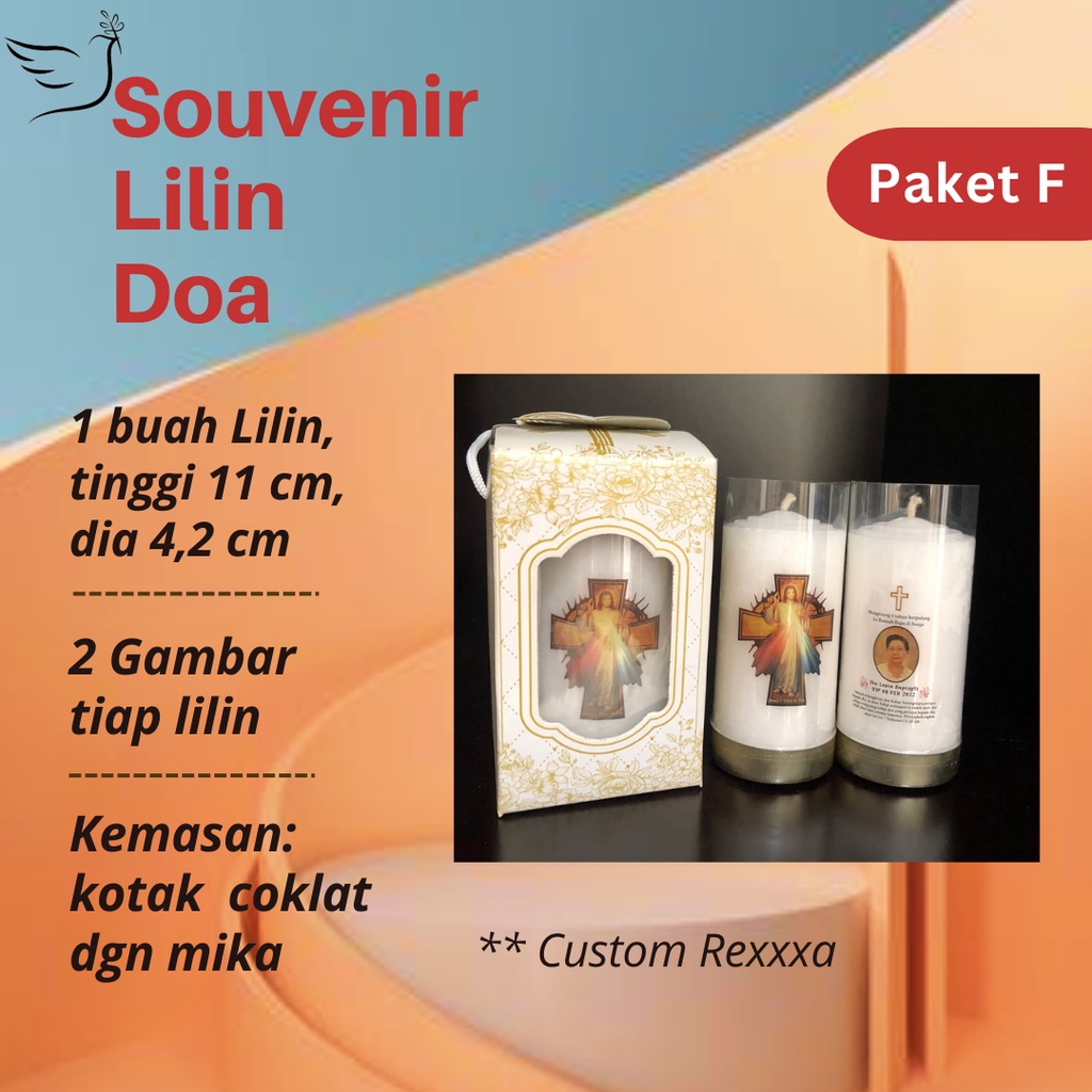 PAKET SUVENIR LILIN DOA, gambar rohani (CUSTOM)