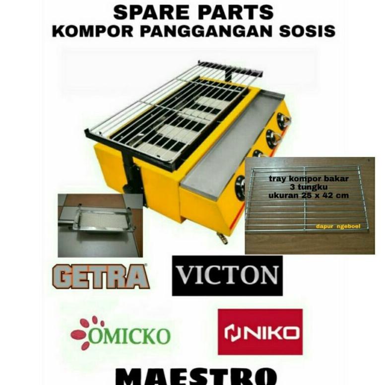 TT86 spare parts kompor panggangan sosis - plat kompor bakar - kaca kompor getra - nepel kompor baka