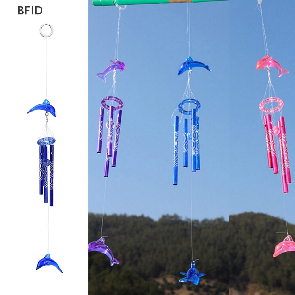 [BFID] Dolphin Creative Crystal 4tabung Metal Windchime Wind Chime Dekorasi Rumah [ID]