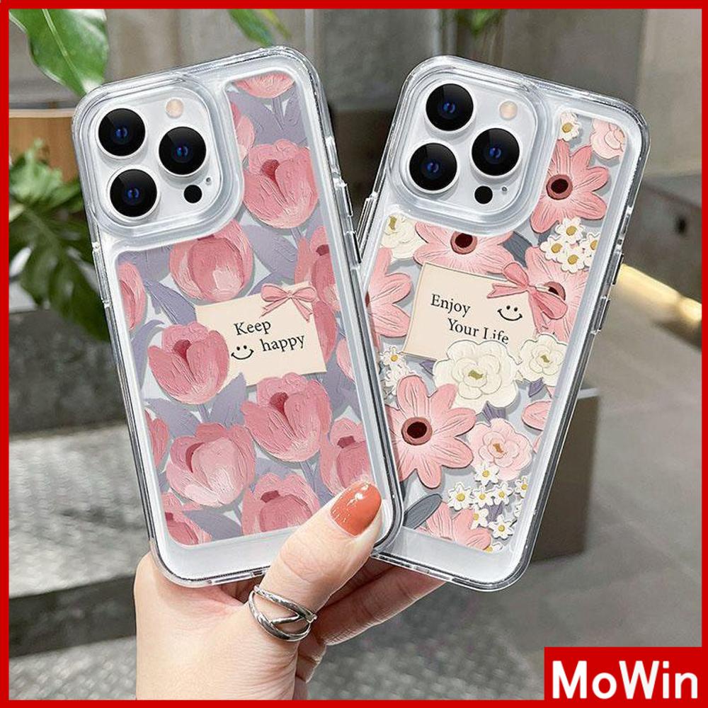For iPhone 14 Pro Max iPhone Case HD Clear Case Acrylic Hard Case Plating Button Shockproof Oil Painting Flower Compatible with iPhone 11 12 13 Pro Max 7Plus XR XS MAX