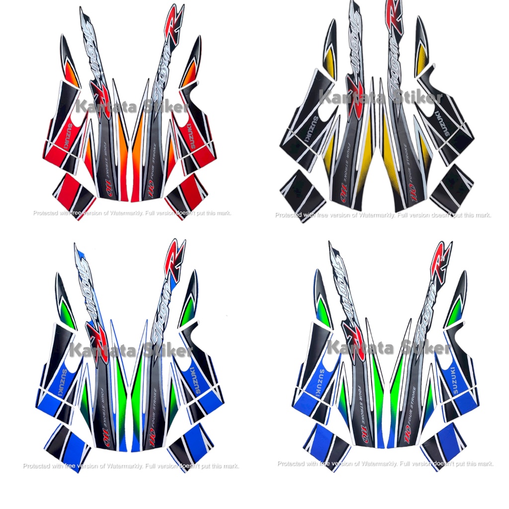 STIKER STRIPING LIS LES BODY MOTOR SHOGUN 110R 2003 STANDAR FULL SET
